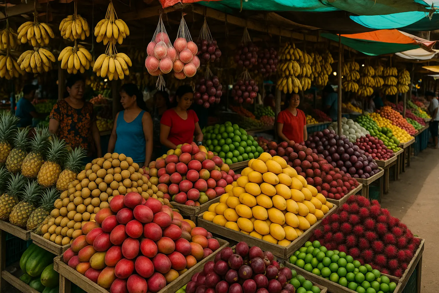Marché local avec des fruits et légumes