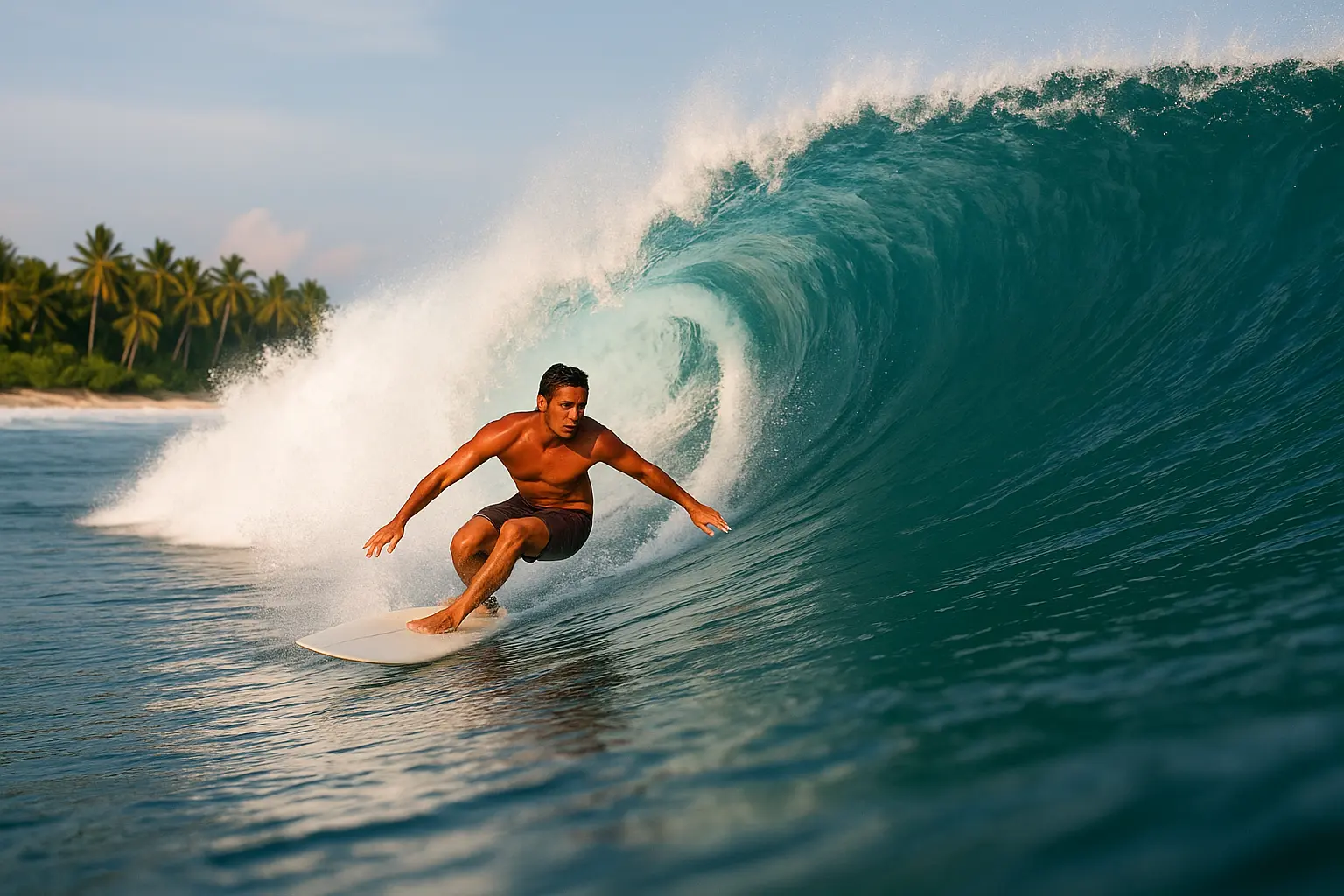 Surfeur sur une vague à Siargao