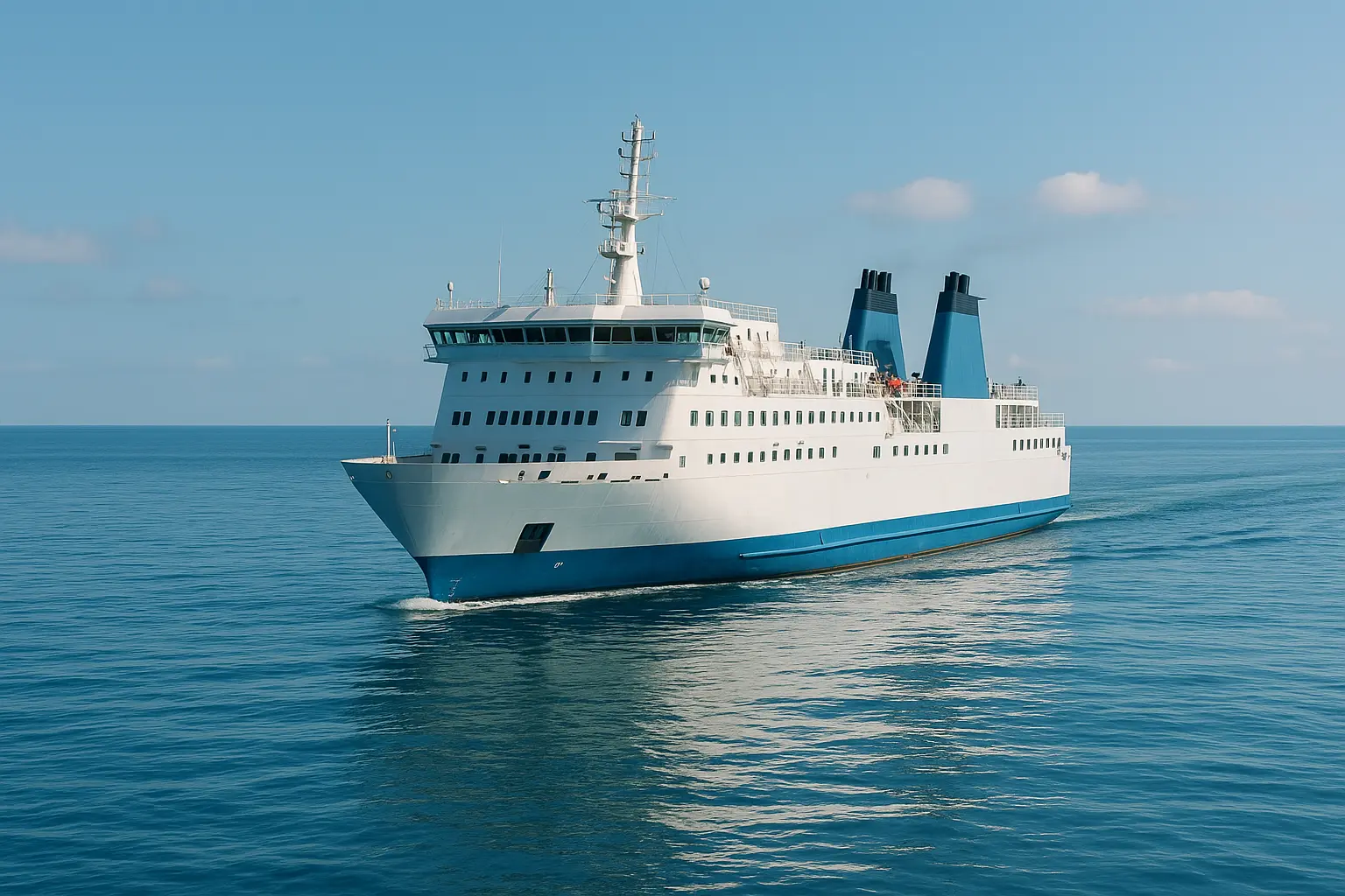 Ferry naviguant sur une mer calme