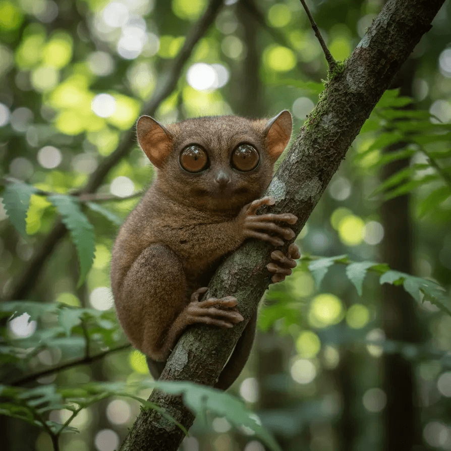 Le tarsier des Philippines, l'un des plus petits primates au monde, observable au sanctuaire de Corella.
