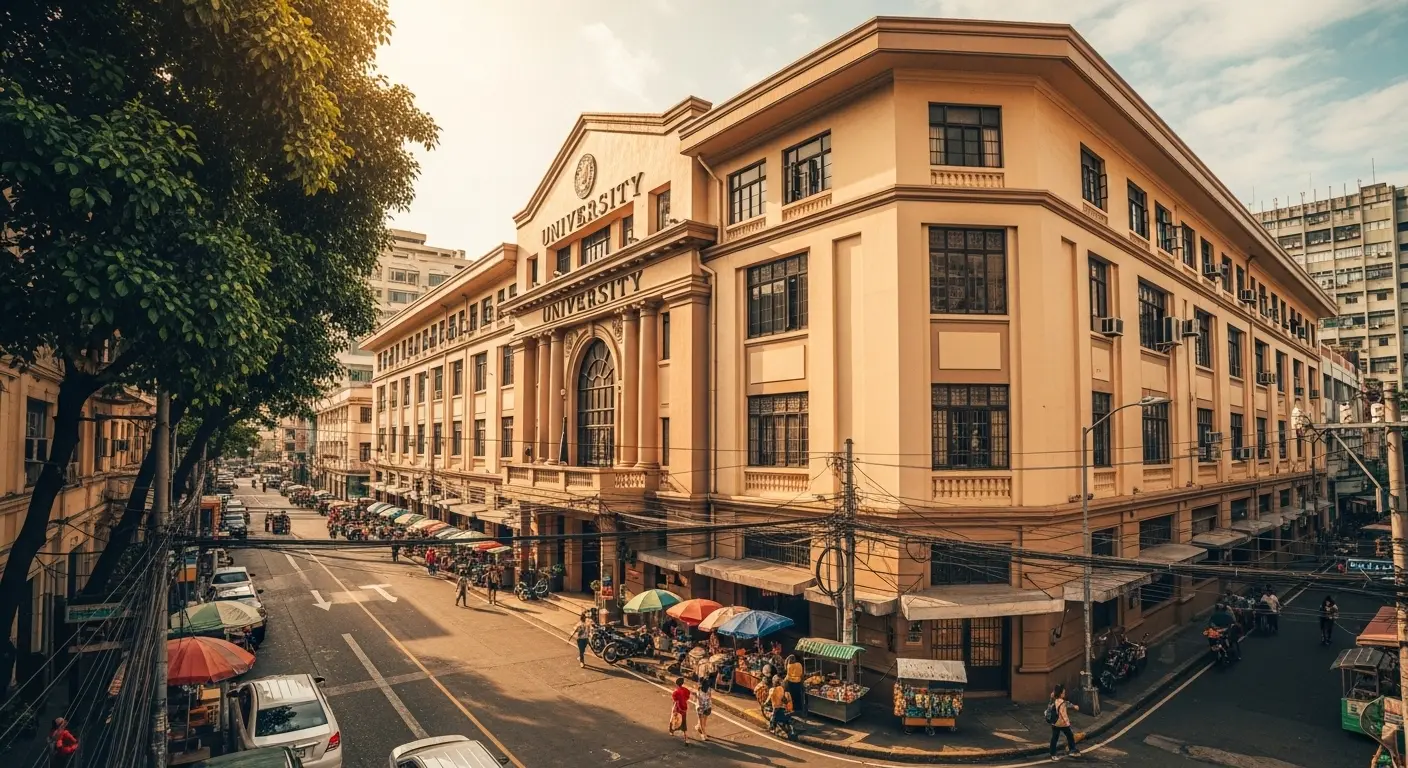 Campus universitaire animé aux Philippines