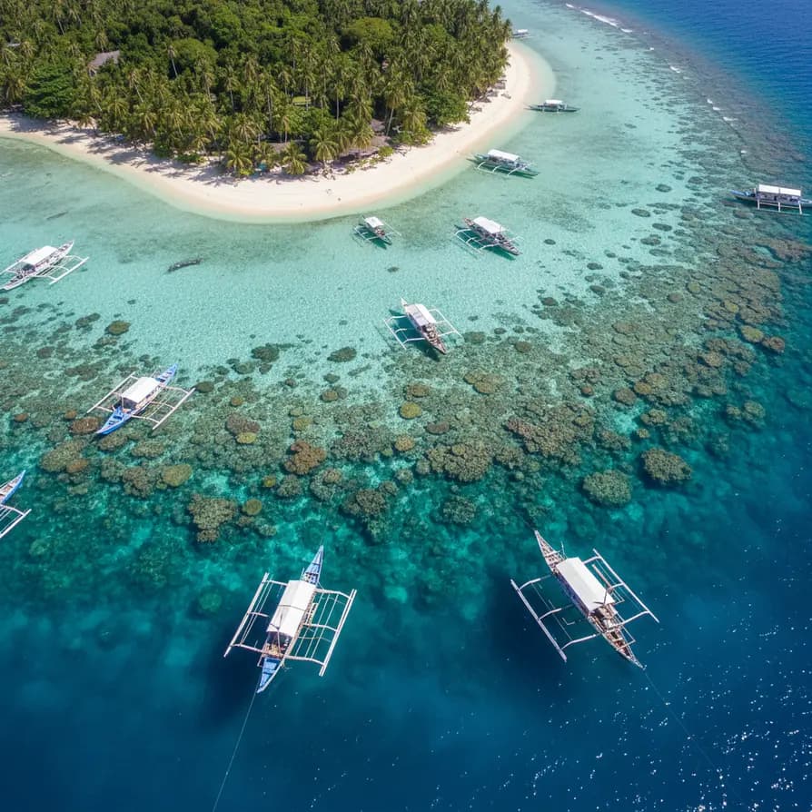 Les eaux cristallines de Balicasag, paradis des plongeurs et snorkeleurs.
