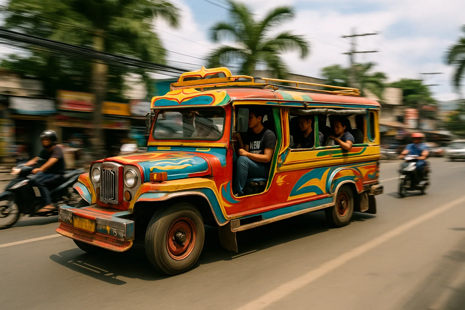 Le jeepney reste le transport le moins cher du pays : 15 pesos le trajet de base.