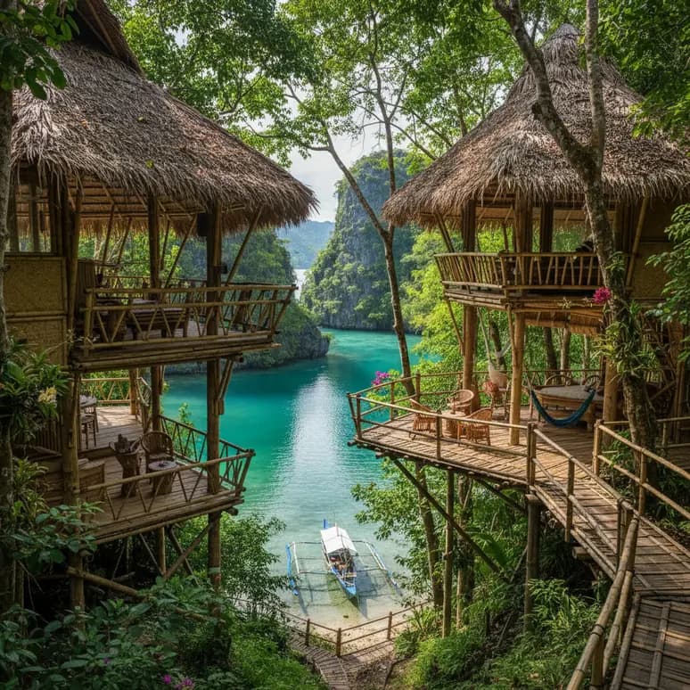 Séjournez dans un lodge écologique au milieu de la nature à Coron.