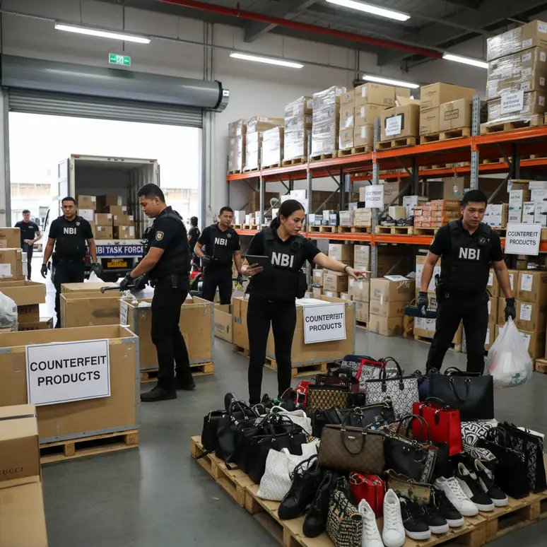 L'équipe du NBI lors de l'opération de saisie.