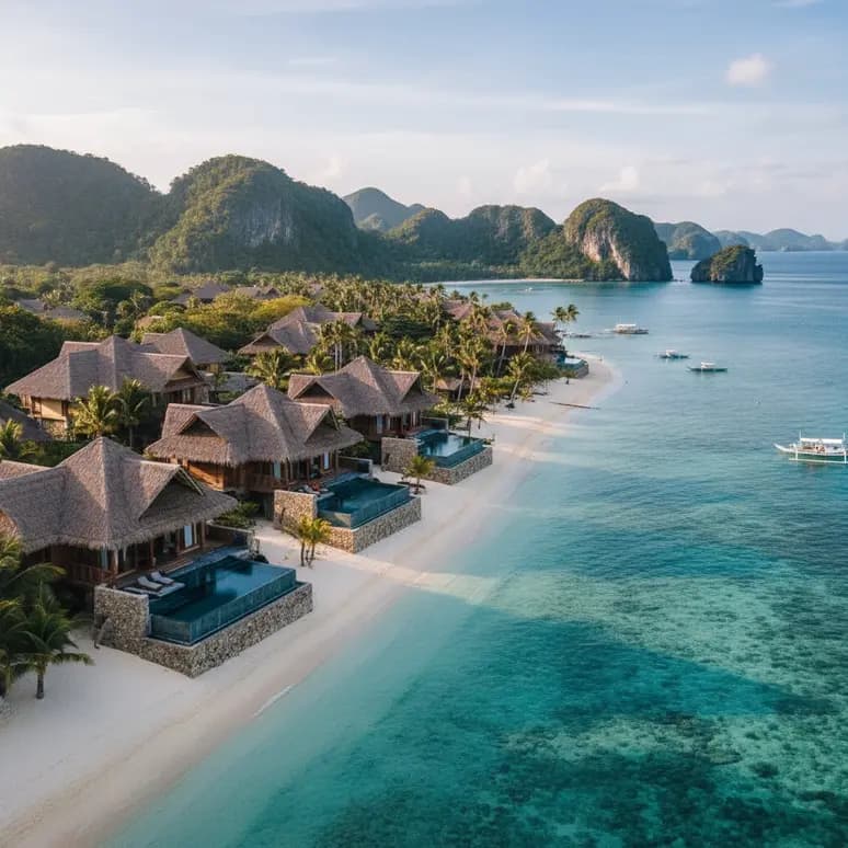 Découvrez le luxe d'un resort en bord de mer à El Nido, Palawan.