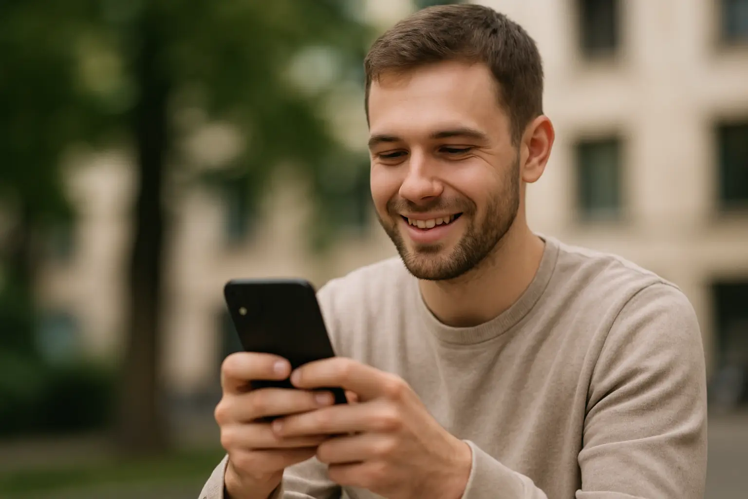 Personne tenant un smartphone avec une carte SIM