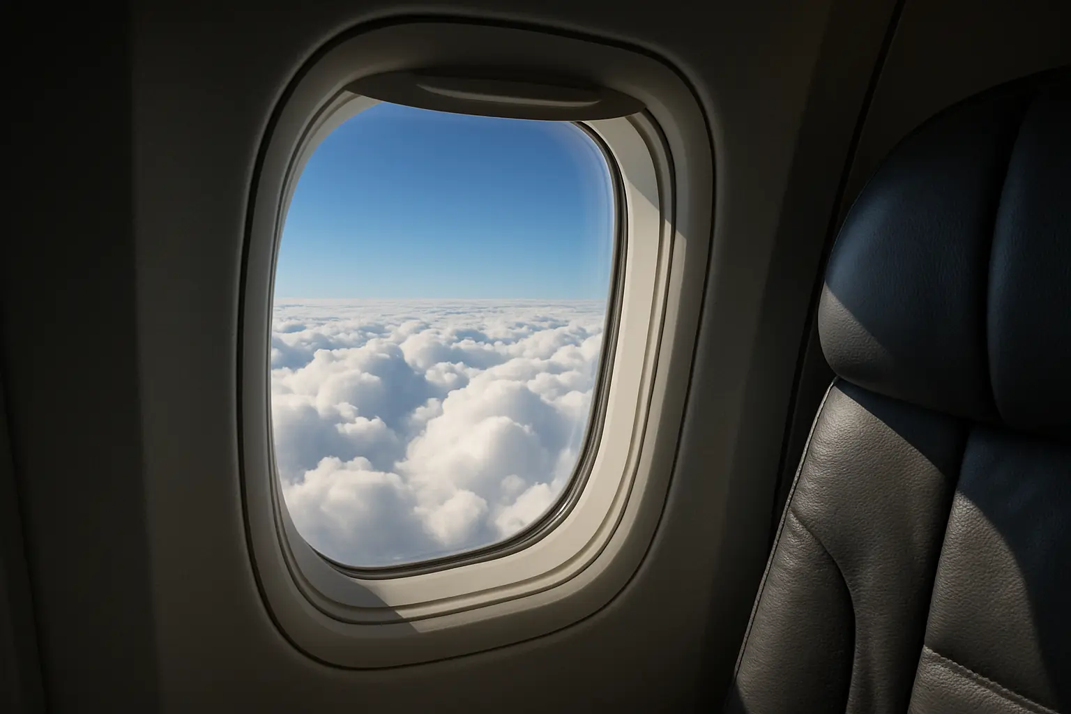 Avion en vol au-dessus des nuages