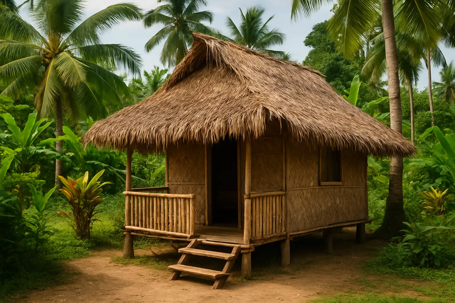 Hutte isolée sur une île des Philippines, loin des antennes